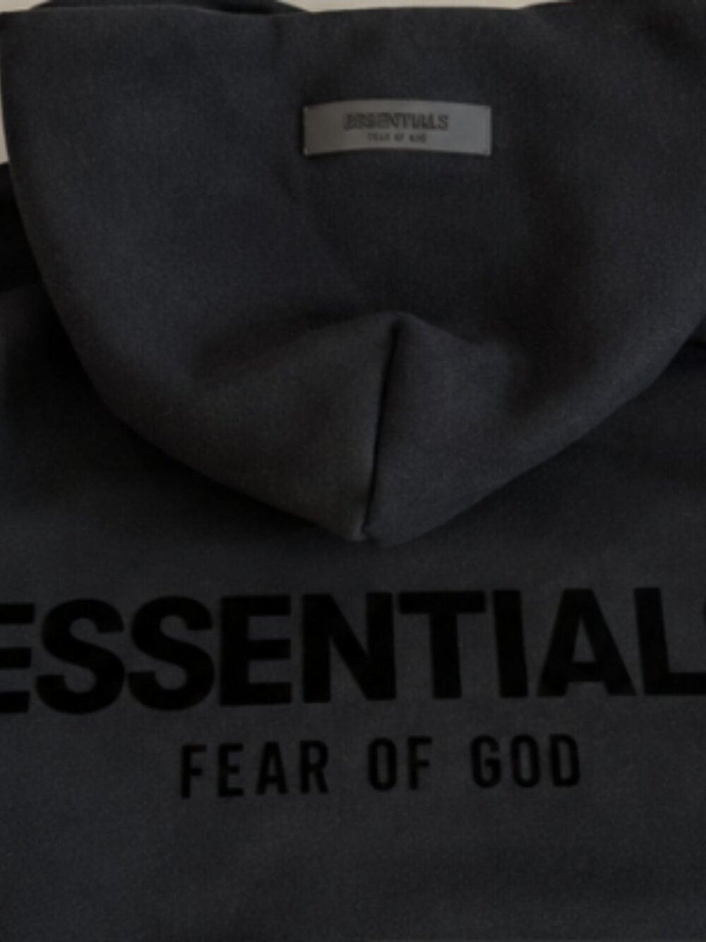 Fear of God Essentials Black Pullover Hoodie - Picture 3 of 4